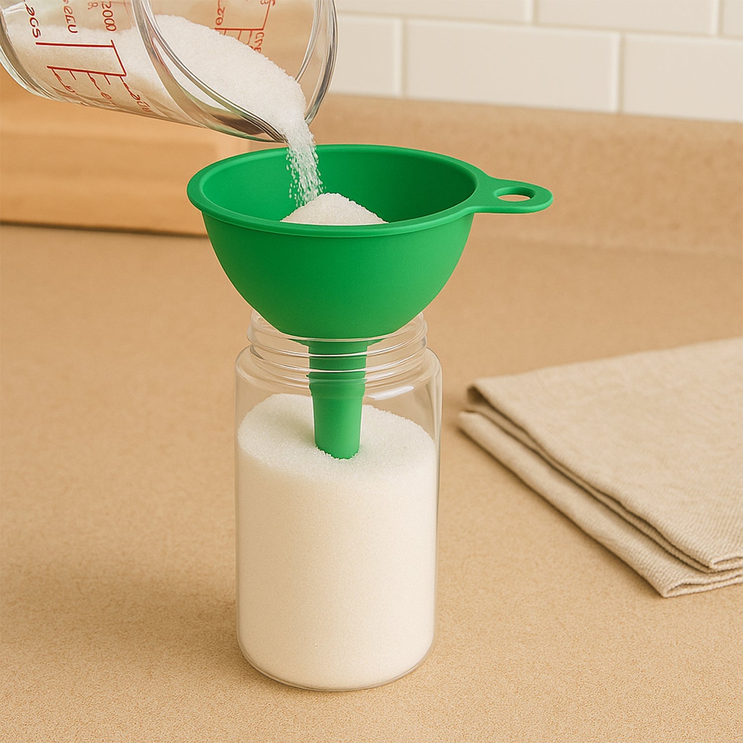 Food-Grade Silicone Funnel: Safe & Easy Transfer for Liquids & Grains (1 Pc) Food-Grade Silicone Funnel: Safe & Easy Transfer for Liquids & Grains (1 Pc)